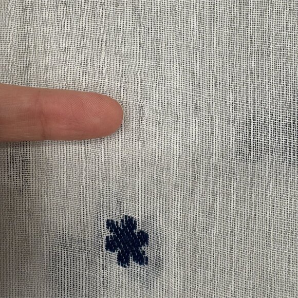 J.Crew Women's Embroidered Beach Poncho M/L Ivory Oversized Bohemian Tassels - Picture 7 of 8